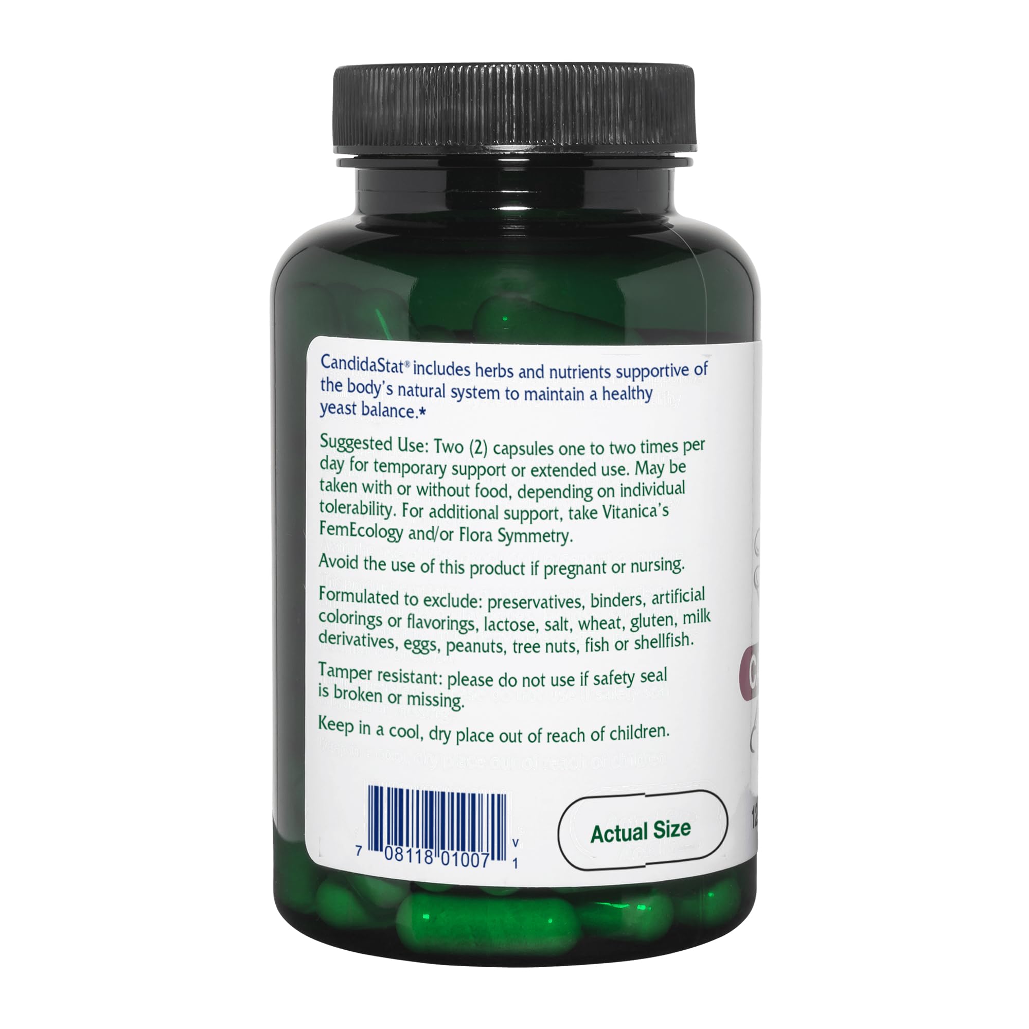 Vitanica Candidastat, Yeast Balance Supplement and Support, Vegan, 120 Capsules VitanicaAu supplements