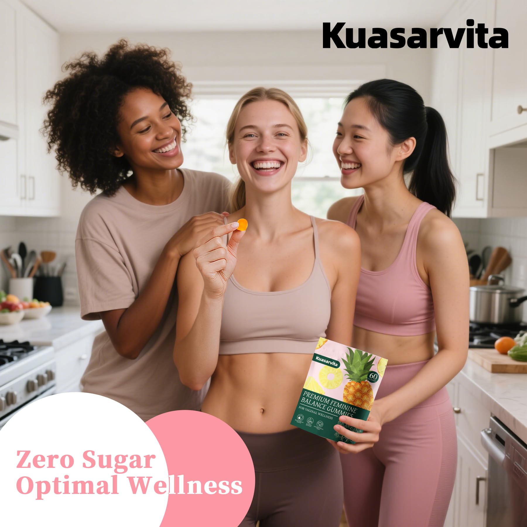 Kuasarvita Peeshlita Women’s Vaginal Probiotics Gummies – pH Balance Support + Feminine Wellness & Comfort, Pineapple Flavor, Natural Probiotic Blend – 60 Gummies KuasarvitaAu supplements