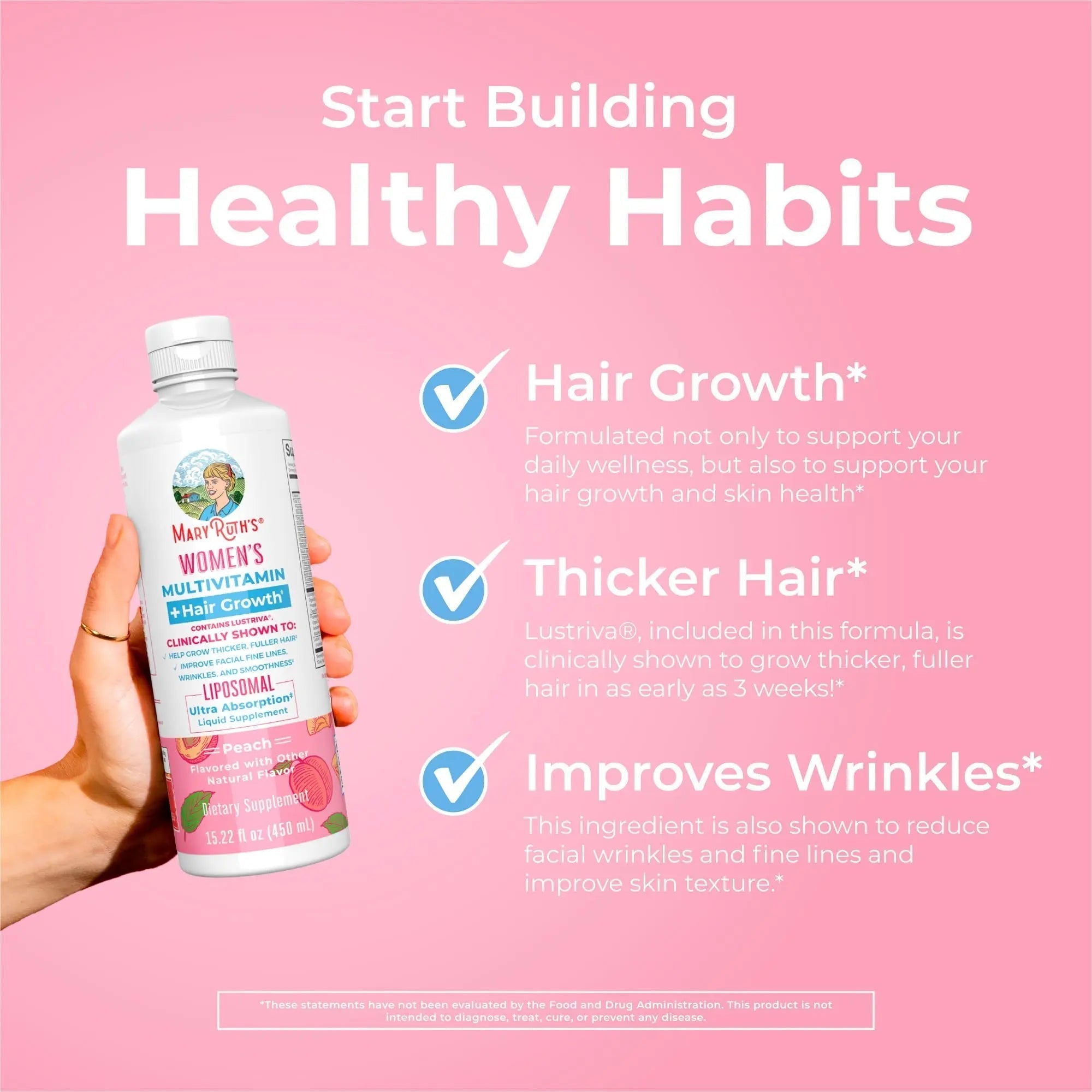 MaryRuth's Women's Multivitamin + Hair Growth Liposomal (Peach) & Iron Liquid (Berry) | Clean Label Project Verified® | MARYRUTH'SAu supplements