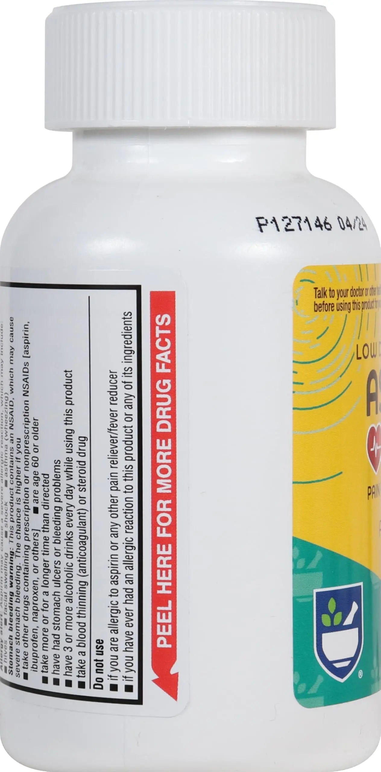 Rite Aid Aspirin Enteric Tablets - 81 mg Aspirin - 500 Count - Low-Dose for Headache Relief - Safety Coated - Aspirin Regimen - Migraine Medicine - Pain Relief Rite AidAu supplements