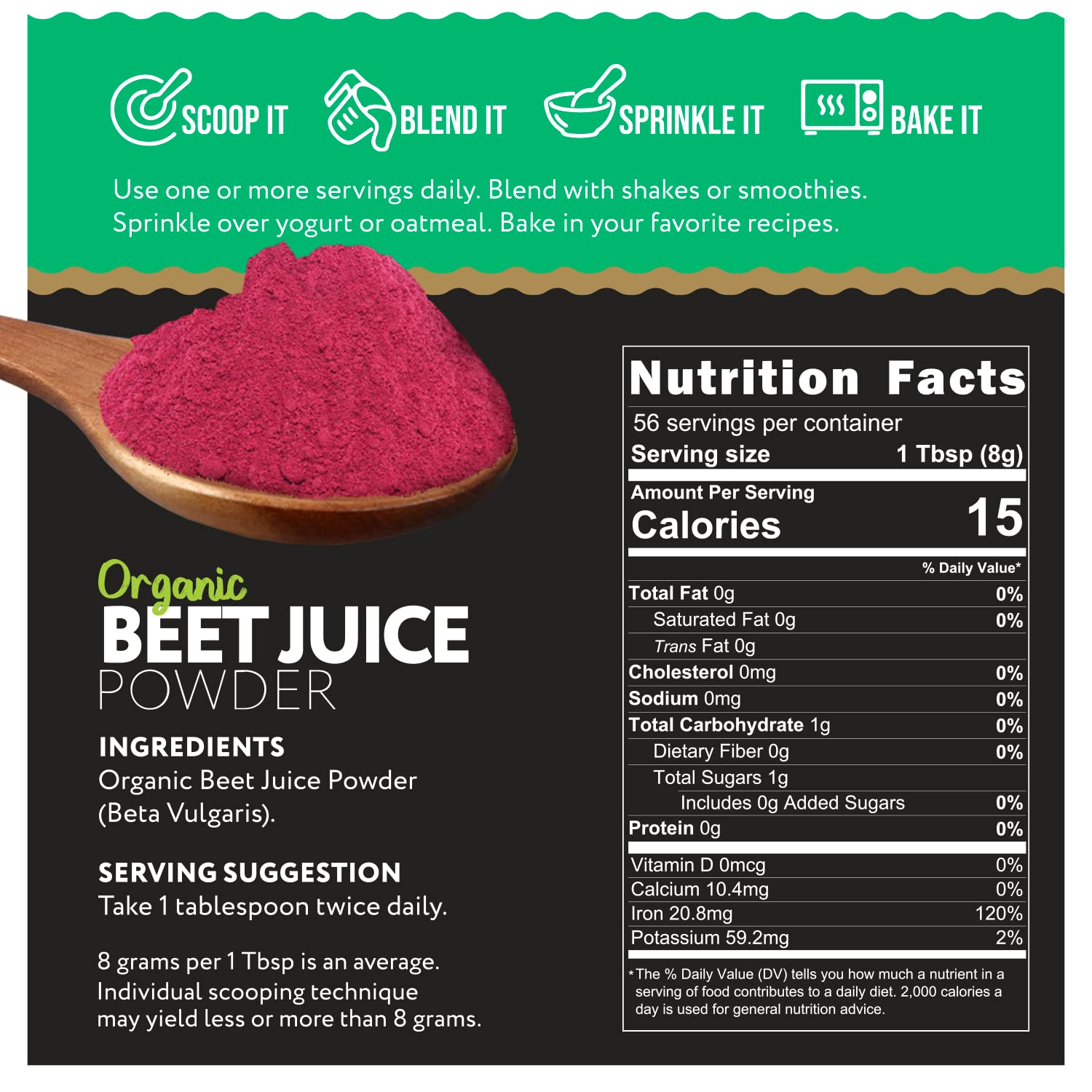 Ganic Food Organic Beet Root Juice Powder, 16 Ounces Ganic FoodAu supplements