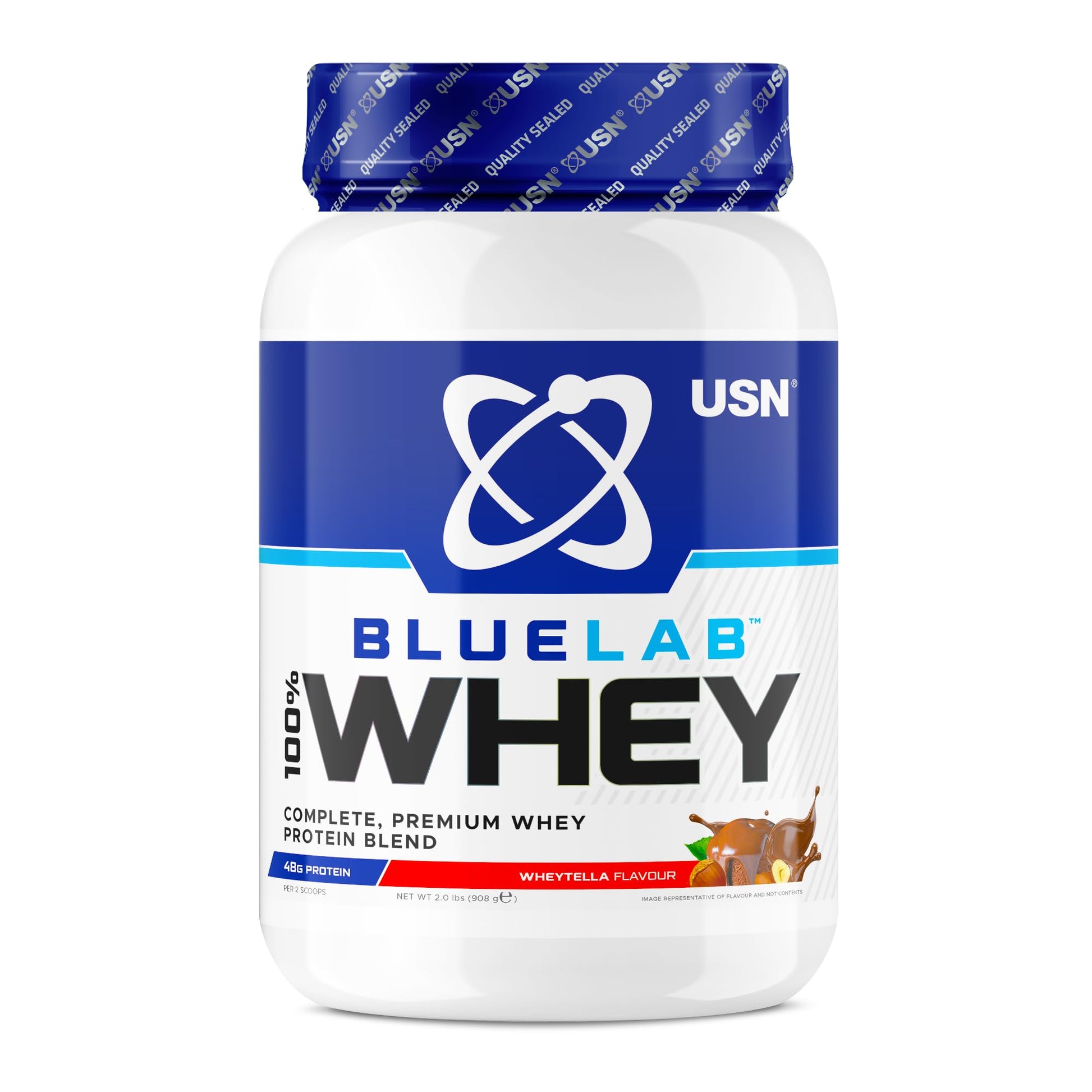 USN Blue Lab Whey Protein Powder: Wheytella - Whey Protein 908g - Post-Workout USNAu supplements