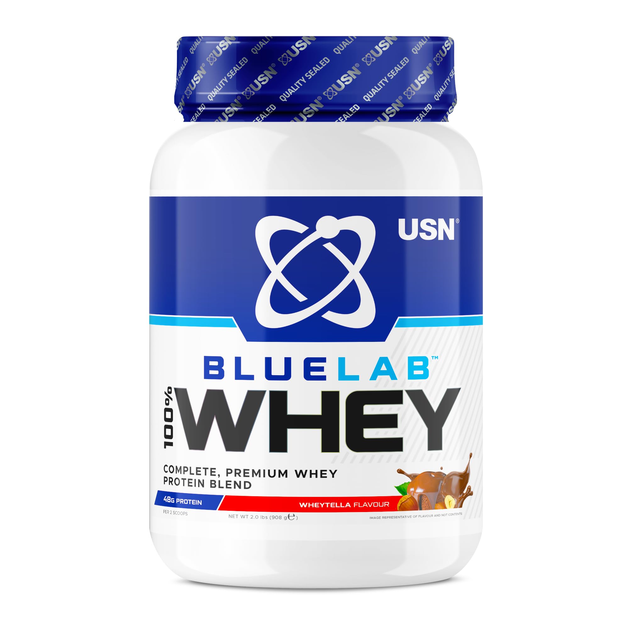 USN Blue Lab Whey Protein Powder: Wheytella - Whey Protein 908g - Post-Workout USNAu supplements
