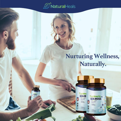 Natural Heals Sea Moss 3000mg: Black Seed Oil 2000mg Ashwagandha 1000mg Turmeric Natural HealsUS supplements