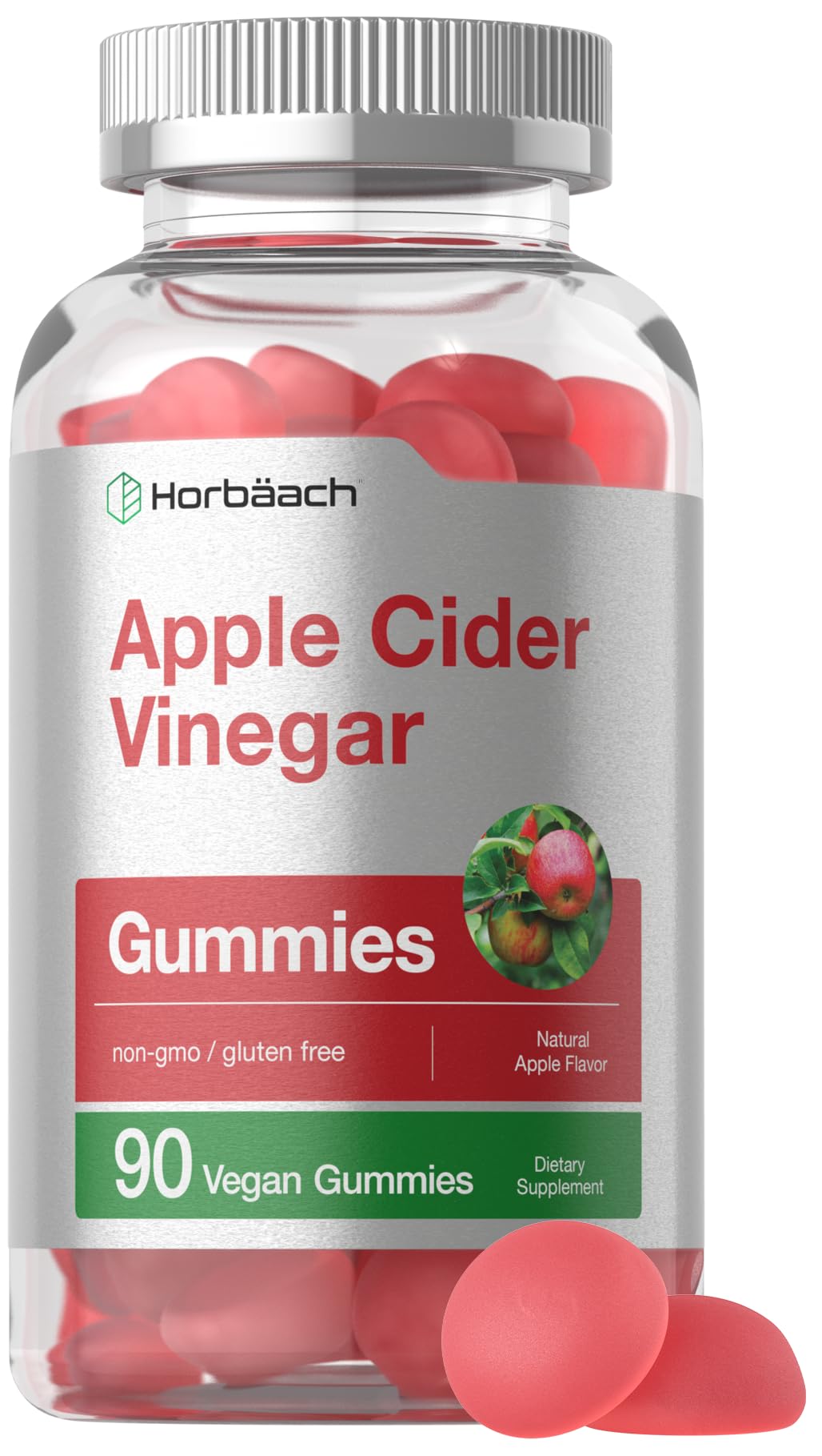 Vegan Apple Cider Vinegar Gummies | 90 Count | ACV Supplement | Natural Apple Flavor HorbäachUS supplements