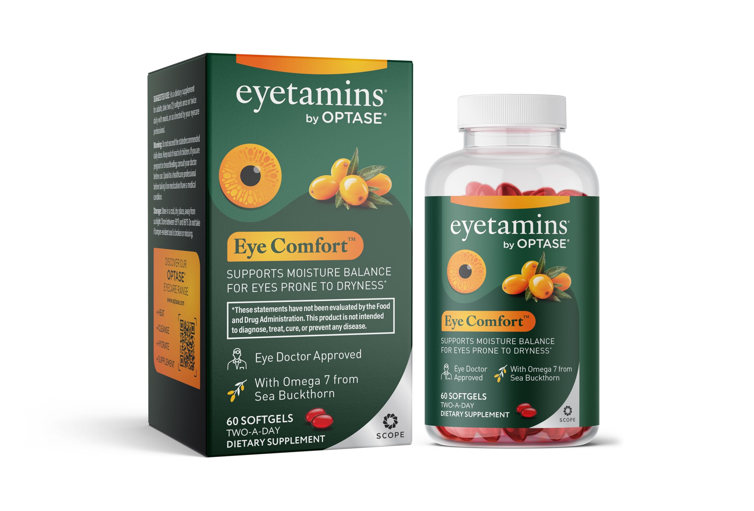 eyetamins® by OPTASE® Eye Comfort™ - 60 Softgels - Eye Doctor Recommended - an Omega-Based Eye Supplement formulated to Support Moisture Balance and Eye Comfort from Within. Plant Based Soft gels. eyetaminsAu supplements