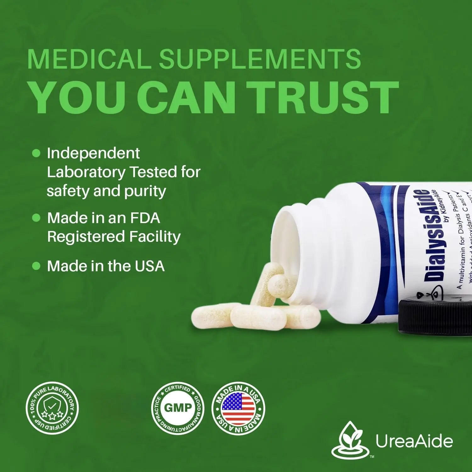 Renal Replacement Therapy Complete Multi Vitamin - 60 Capsules, 30 Day Supply, B-Complex, Antioxidant Vitamin C& E, L-Carnitine & Zinc Immune, Skin, Red Cell KidneyAideAu supplements