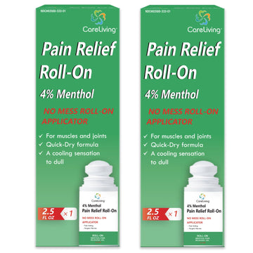 CARELIVING Roll On Pain Relief for Knee, Neck, Joint, Shoulder, Arthritis Pain Reliever, Sore Muscle Relief, Roll On Menthol Gel 2.5 Fl Oz (Pack of 2) CARELIVINGAu supplements