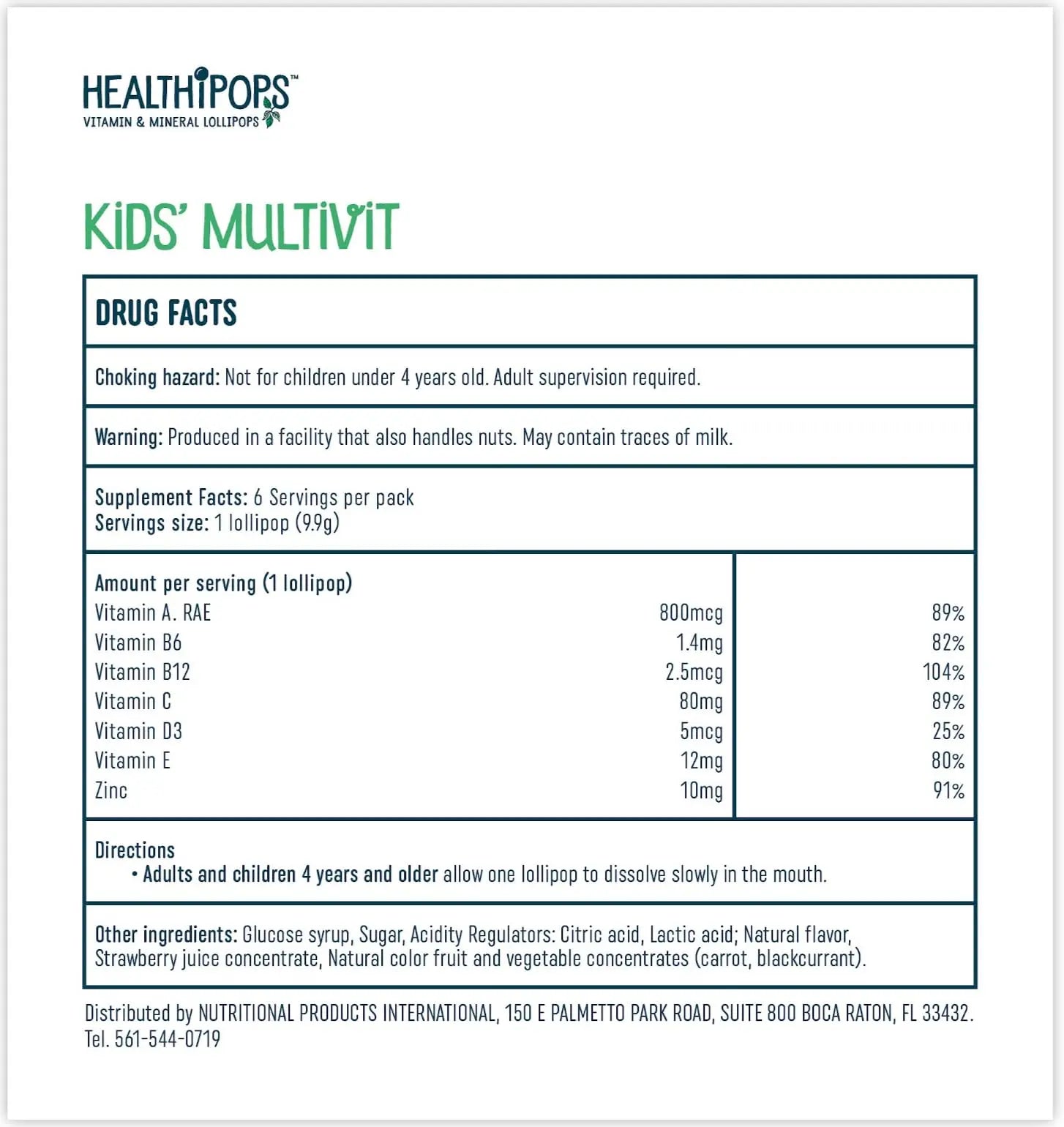 Healthipops Kids Multivitamin Lollipops (6-Pack) Healthipops Vitamin & Mineral LollipopsAu supplements