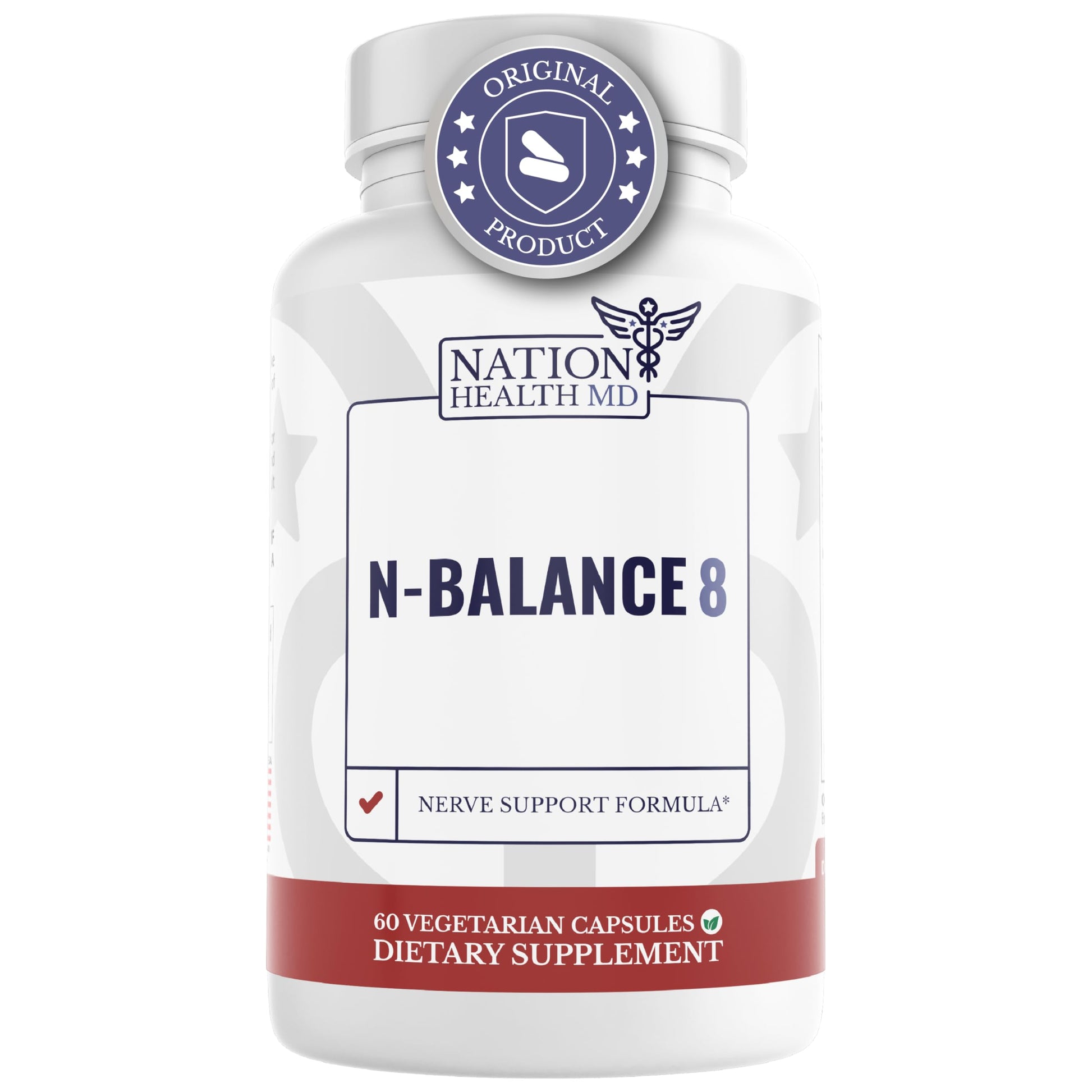 NATION HEALTH MD N-Balance 8 - Nerve Support Formula - Nerve Support Supplement with Alpha Lipoic Acid, Benfotiamine and ALA - Nerve Health Supplements for Men & Women, 120 Capsules NATION HEALTH MDAu supplements