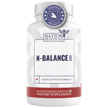 NATION HEALTH MD N-Balance 8 - Nerve Support Formula - Nerve Support Supplement with Alpha Lipoic Acid, Benfotiamine and ALA - Nerve Health Supplements for Men & Women, 120 Capsules NATION HEALTH MDAu supplements