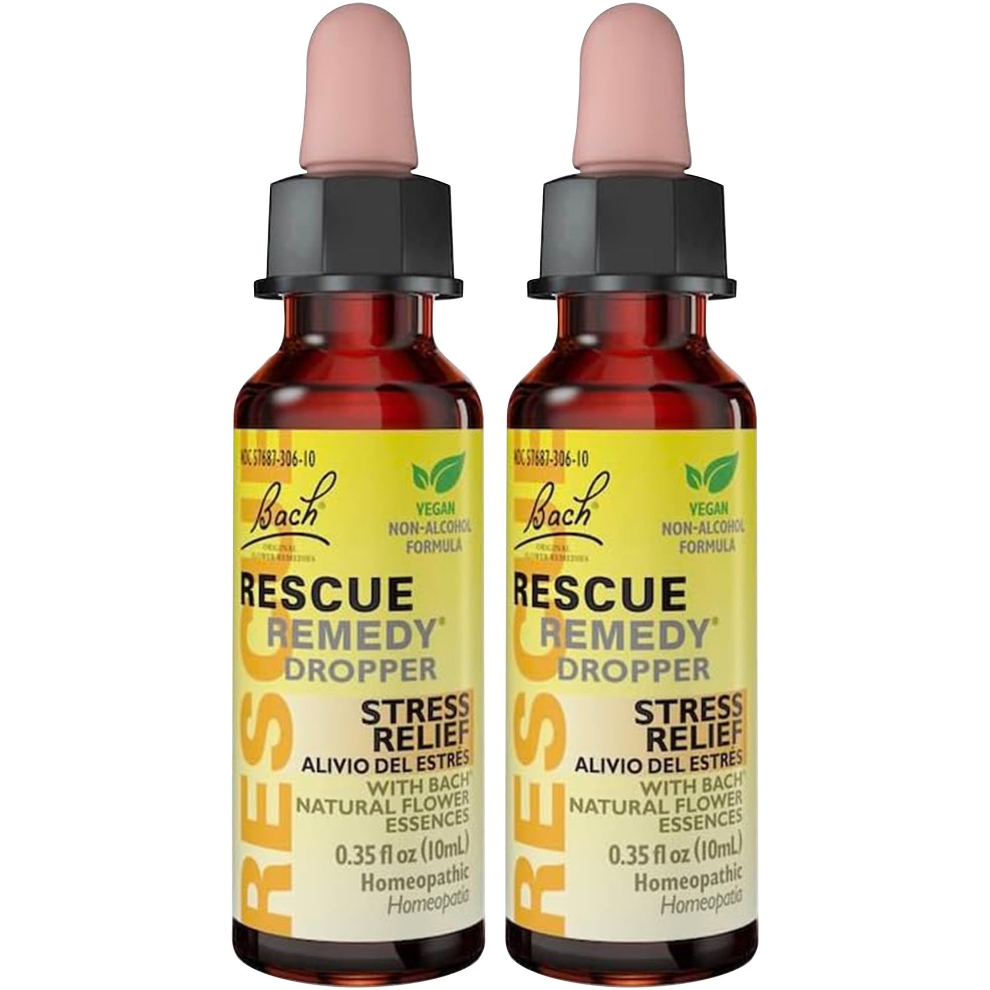 Bach RESCUE Remedy Dropper 10mL Bundle, Non-Alcohol Formula, Natural Stress Relief RESCUEAu supplements