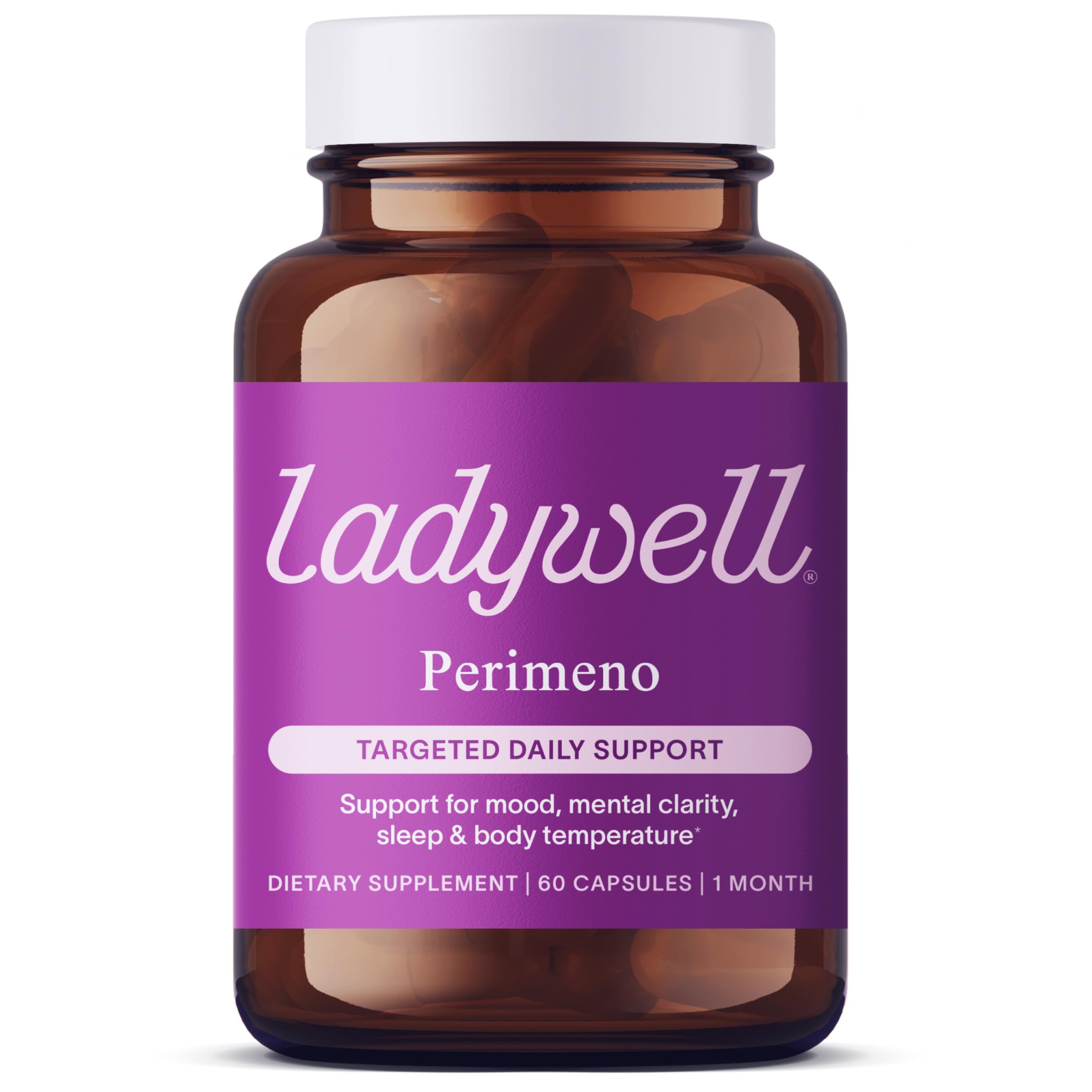 Ladywell Perimeno - Perimenopause Support - Support for Mood, Mental Clarity, Sleep & Hot Flashes - Black Cohosh, Reishi, Wild Yam, Holy Basil, Schisandra, Rhodiola, Siberian Rhubarb / 60 Veg Caps LadywellAu supplements