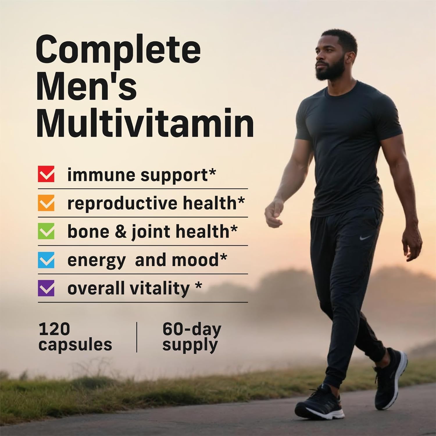 Alpha Tribe Multivitamin for Men with Sea Moss, Black Seed Oil, Ashwagandha, Turmeric, Bladderwrack, Burdock, Vitamin C, Elderberry, Manuka | Daily Vitamins & Minerals Supplement Capsules - 240 Count Alpha TribeAu supplements