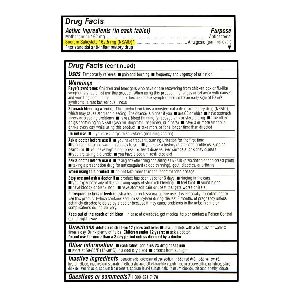 Quality Choice Urinary Pain Relief Antibacterial Plus, Urinary Tract Protection, Helps Control Symptoms of (UTI) Until You Can See a Doctor. 24 Tablets Quality ChoiceAu supplements