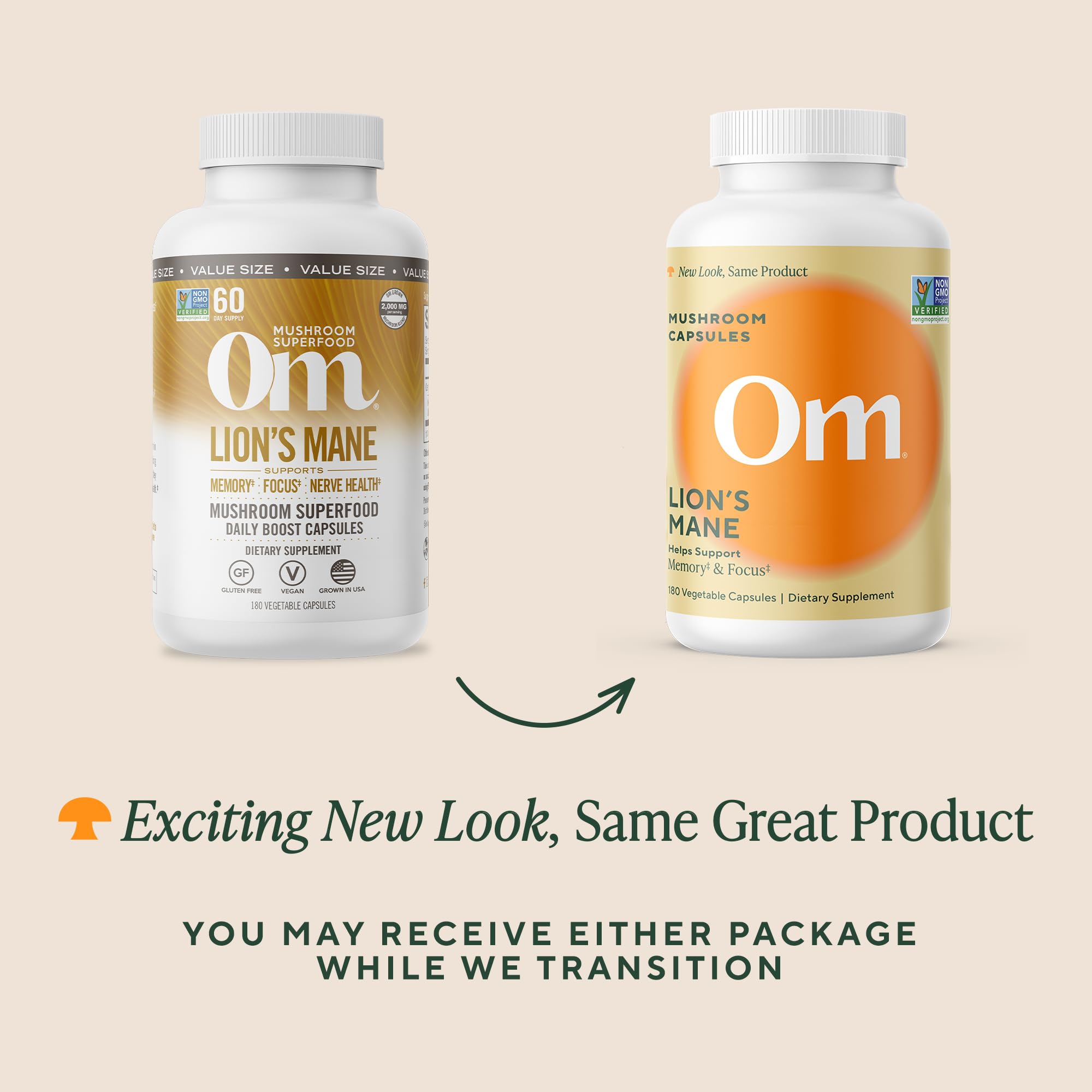 Om Lion’s Mane Mushroom Capsules - Organic Mushroom Supplement and Nootropic - Brain Supplements for Memory and Focus, 180 Count (60 Servings) OM MUSHROOM SUPERFOODAu supplements