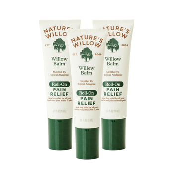 NEW Nature's Willow ROLL-ON Pain Relief | Fast-Acting, No-Mess Relief for Back, Neck, Knees & Joints | Willow Bark & Menthol | Clean, Fresh Scent | No Dyes or Artificial Fragrance | 3.1 fl oz | 3-Pack Nature's WillowAu supplements