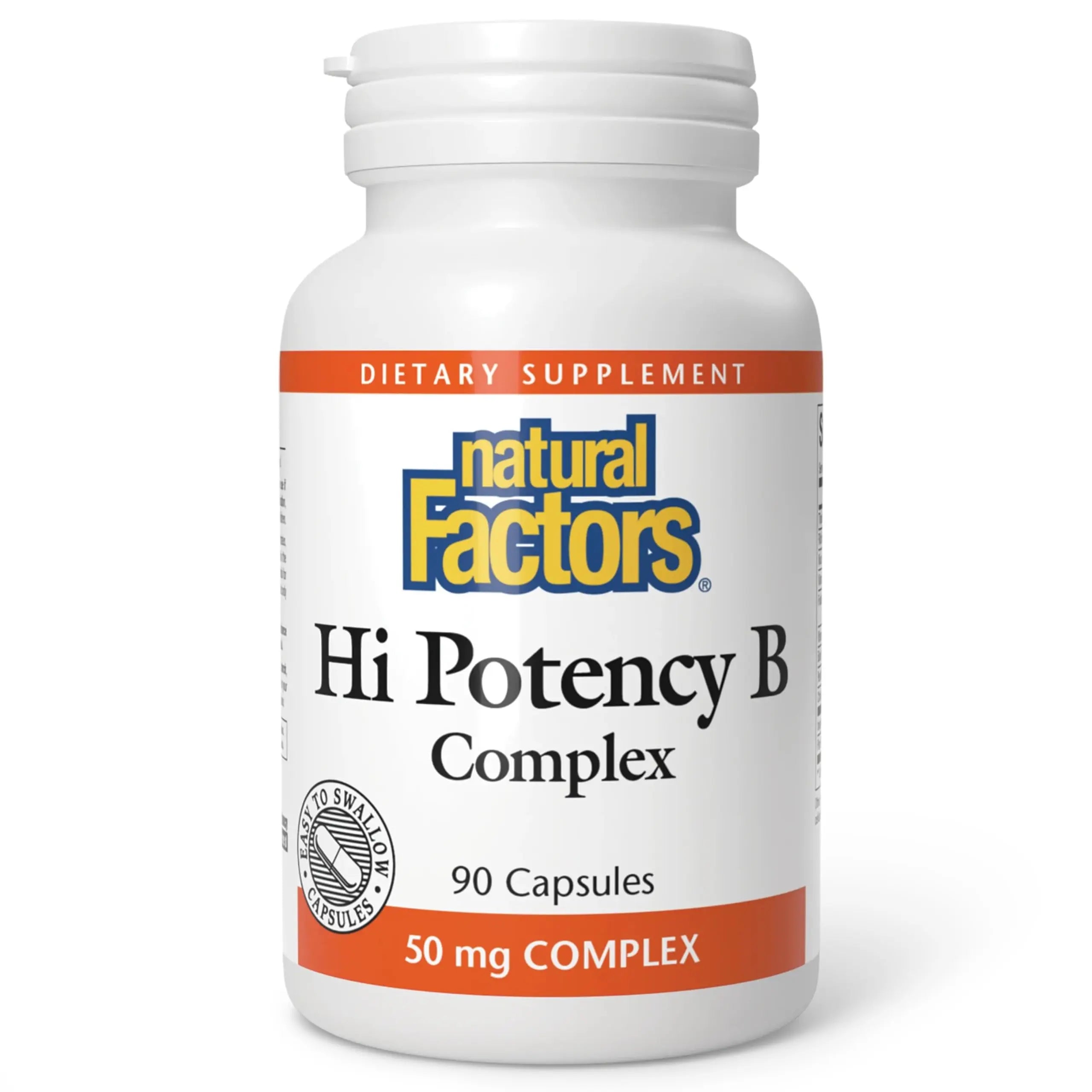 Natural Factors Hi Potency B Complex, 50 mg, 90 Capsules Natural FactorsAu supplements