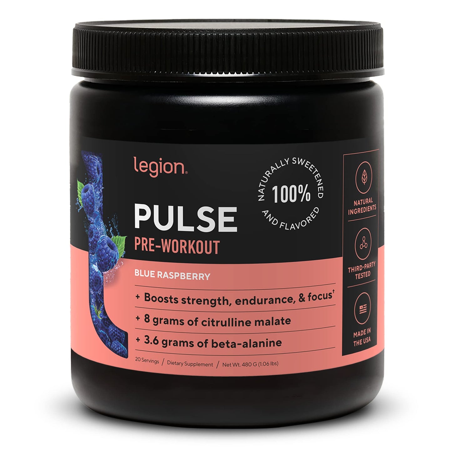 LEGION Pulse Pre Workout Supplement - All Natural Nitric Oxide Preworkout Drink to Boost LEGIONUS supplements