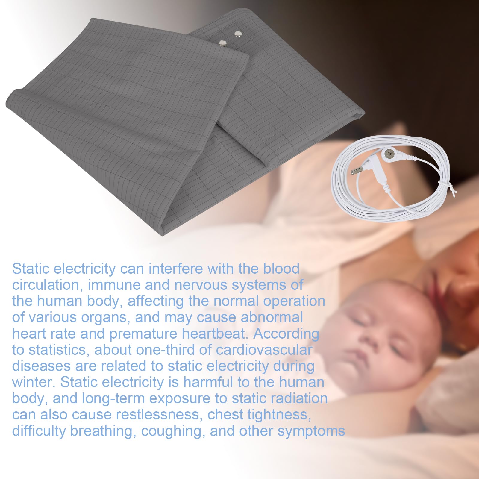 Grounding Mat for Bed, Grounding Sheets Blanket with Grounding Cord, Earthing Mat Grounding Pad ReaengAu supplements
