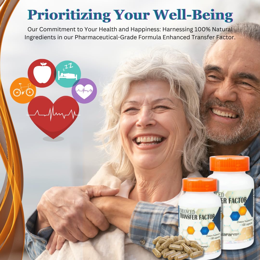 Transfer Factor Enhanced, 100 Natural Capsules, Immune Support - Transfer Factor Multi Immune from Cow Colostrum, Egg Yolk & Special Blend of Mushrooms DislafarmAu supplements
