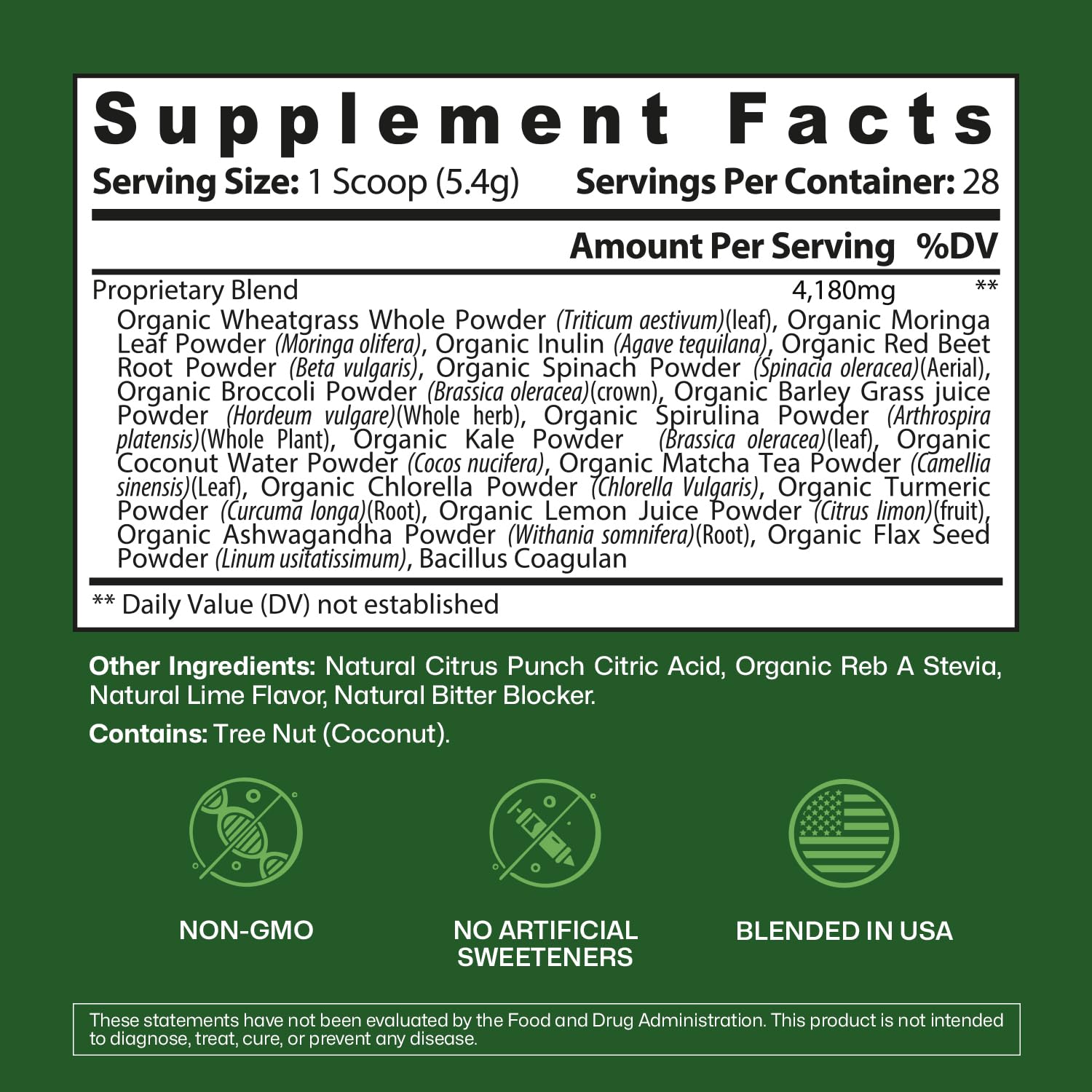 ColonBroom Superfood Greens Powder Supplement | Super Greens Juice Powder with Probiotics, Prebiotics, Spirulina & Chlorella | Natural for Energy, Immunity, Digestion & Detox Support | 28 Servings ColonBroomAu supplements