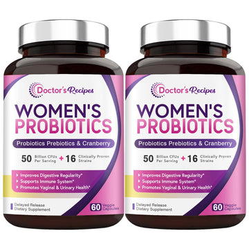 Doctor's Recipes Women's Probiotics, 50 Billion CFU 16 Strains, with Organic Prebiotics Doctor's RecipesAu supplements