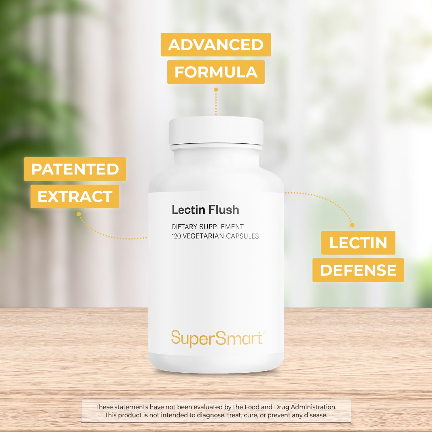 Supersmart - Lectin Flush - Lectin Blocker Shield Supplement - Digestive Support & Detox - Intolerances & Food Allergies - Intestinal Health | Non-GMO & Gluten Free - 120 Vegetarian Capsules SupersmartAu supplements