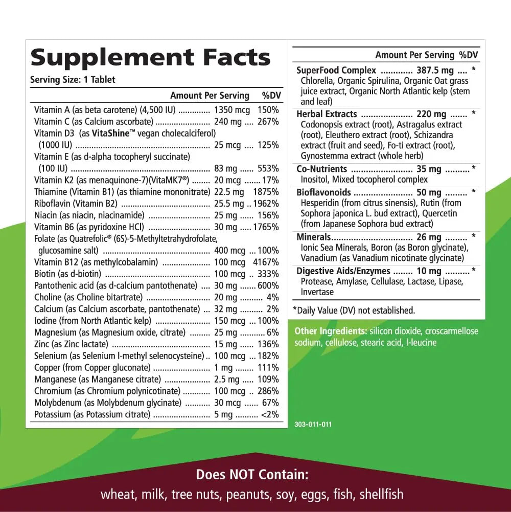 One n Only Whole Food Multivitamin by Pure Essence - Super Energetic Once a Day with Superfoods, Minerals, Enzymes PURE ESSENCE LABSAu supplements