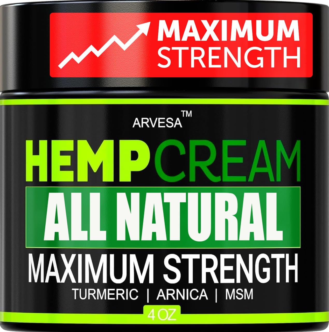 Natural Hemp Cream - Maximum Strength Gel - Hemp Cream with Arnica, MSM, Glucosamine, Menthol, Aloe, Turmeric, Boswellia - Fast Absorption, Non-Greasy, Lightweight - Advanced Formula - 4 oz ArvesaAu supplements