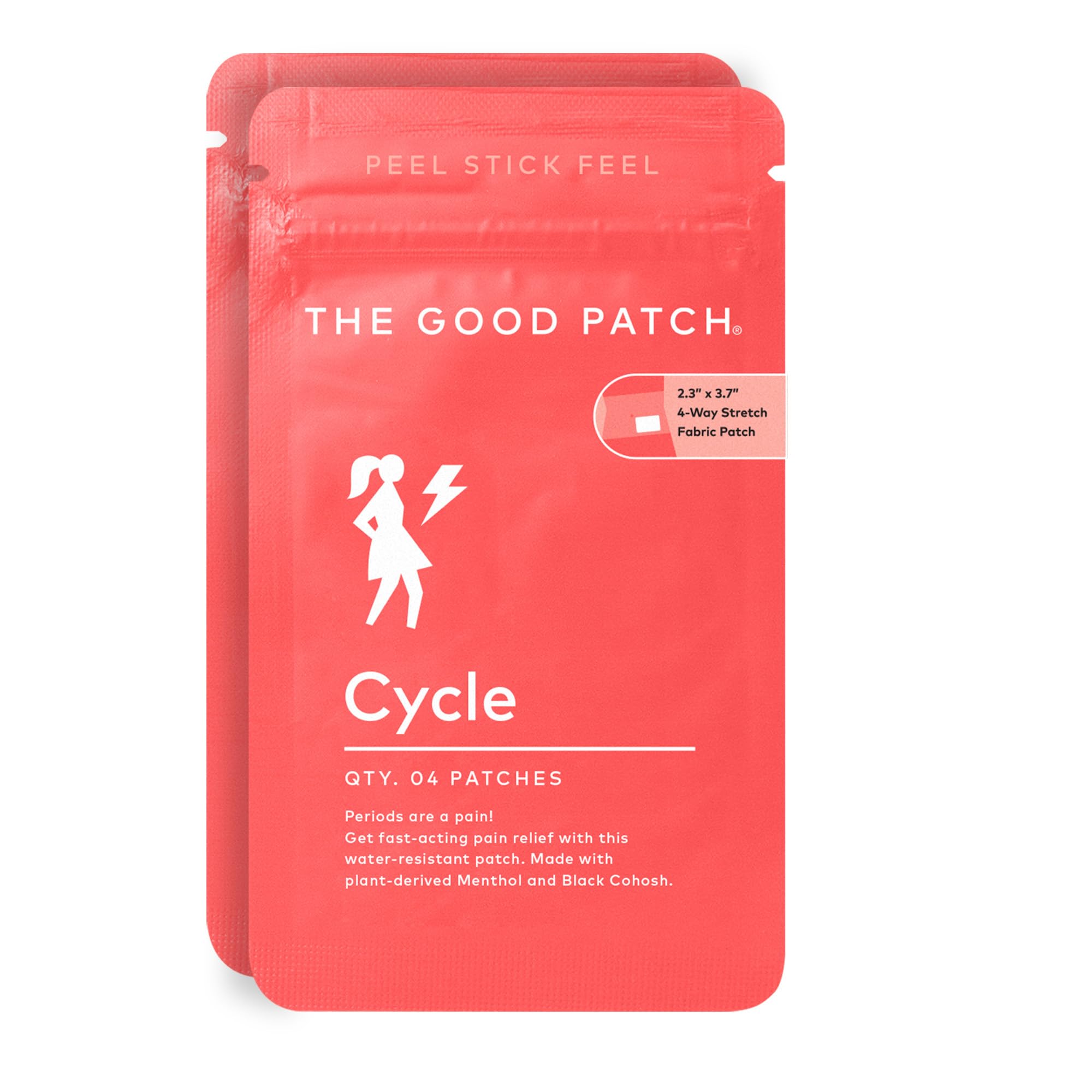 The Good Patch Cycle Period Pain Patch for Cramps, Natural Patch with Menthol, Black Cohosh, Plant Powered Wearable Wellness, Large Sized (8 Total Patches) The Good PatchAu supplements