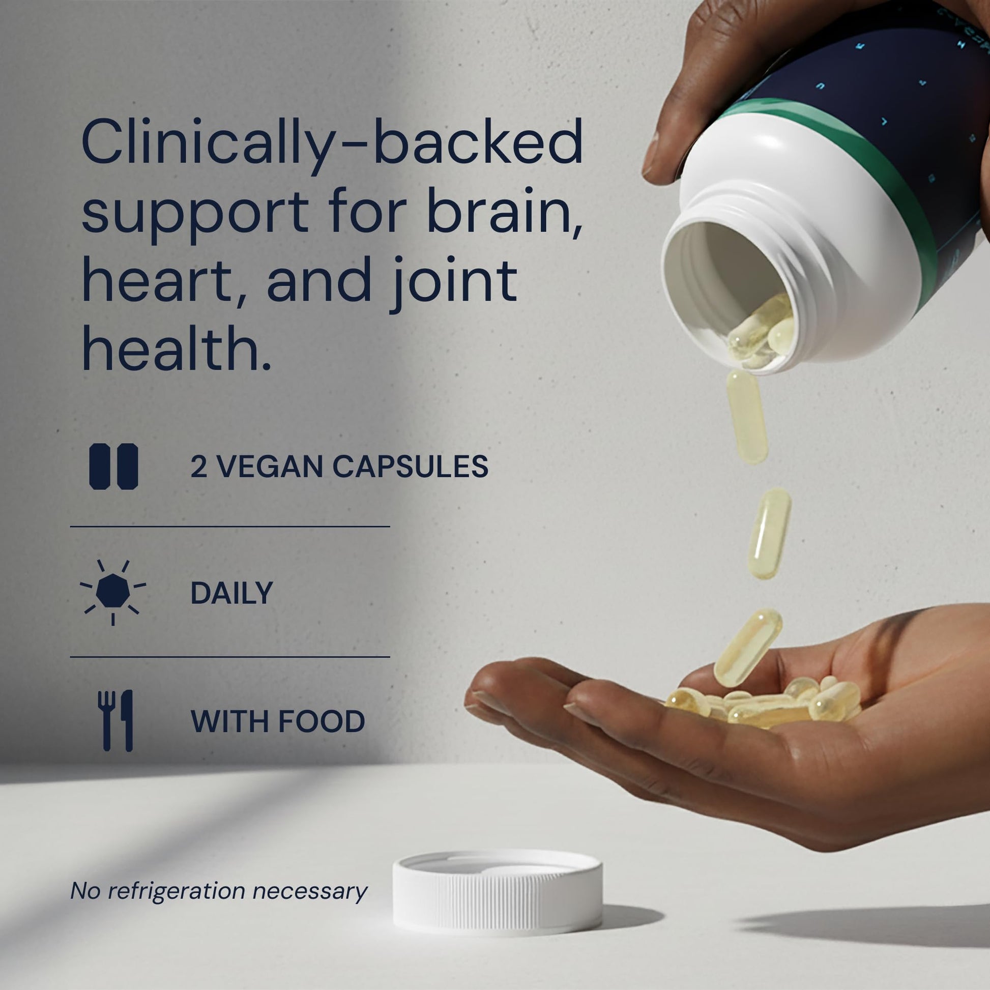 Blueprint Bryan Johnson Omega-3 - Vegan Algae Omega 3 Supplement with EPA/DHA - 800mg Plant-Based for Brain, Heart & Joint Support - High Absorption Triglyceride Form - 1:1 EPA/DHA Blueprint Bryan JohnsonAu supplements