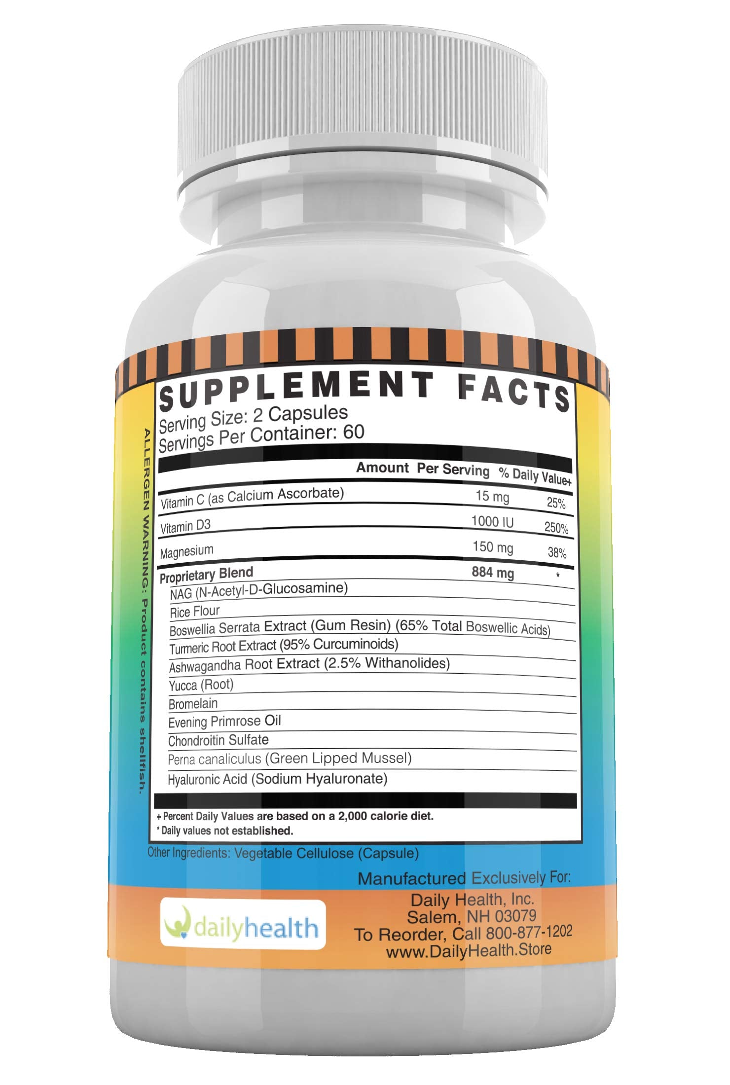 Daily Health, FlexProtex D Joint Muscle Support Supplement 3 Bottles Plus 1 Bottle Daily Marine Coral Calcium 90 Capsules Daily HealthAu supplements