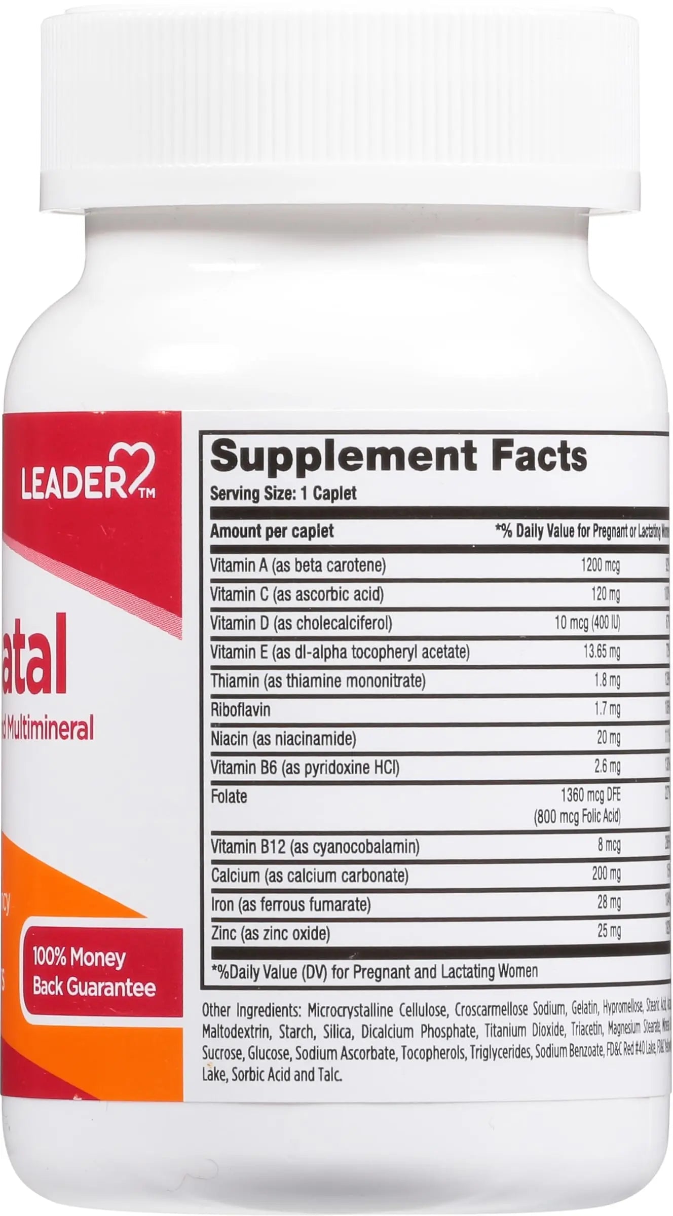 Leader Prenatal Multivitamin with 800mcg Folic Acid & Essential Nutrients for Healthy Pregnancy & Fetal Development, High Potency Vitamin LeaderAu supplements