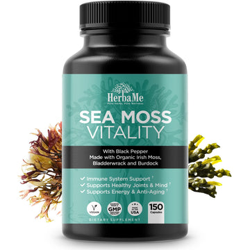 HerbaMe Organic Irish Sea Moss with Bladderwrack, Burdock Root & Black Pepper Extract HerbaMeUS supplements