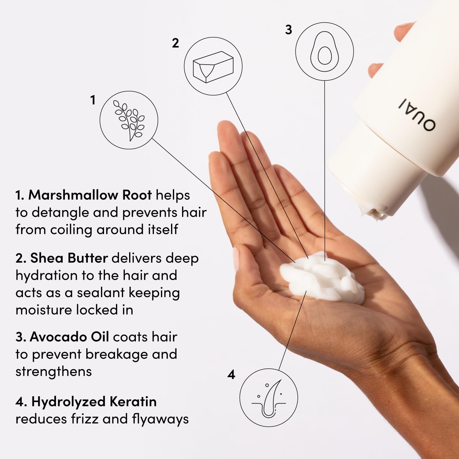 OUAI Thick Hair Shampoo and Conditioner Set - Sulfate Free Shampoo and Conditioner for Thick Hair Care - Moisturizes, Strengthens & Fights Frizz - Made with Keratin & Shea Butter (10 Fl Oz) OUAIAu supplements
