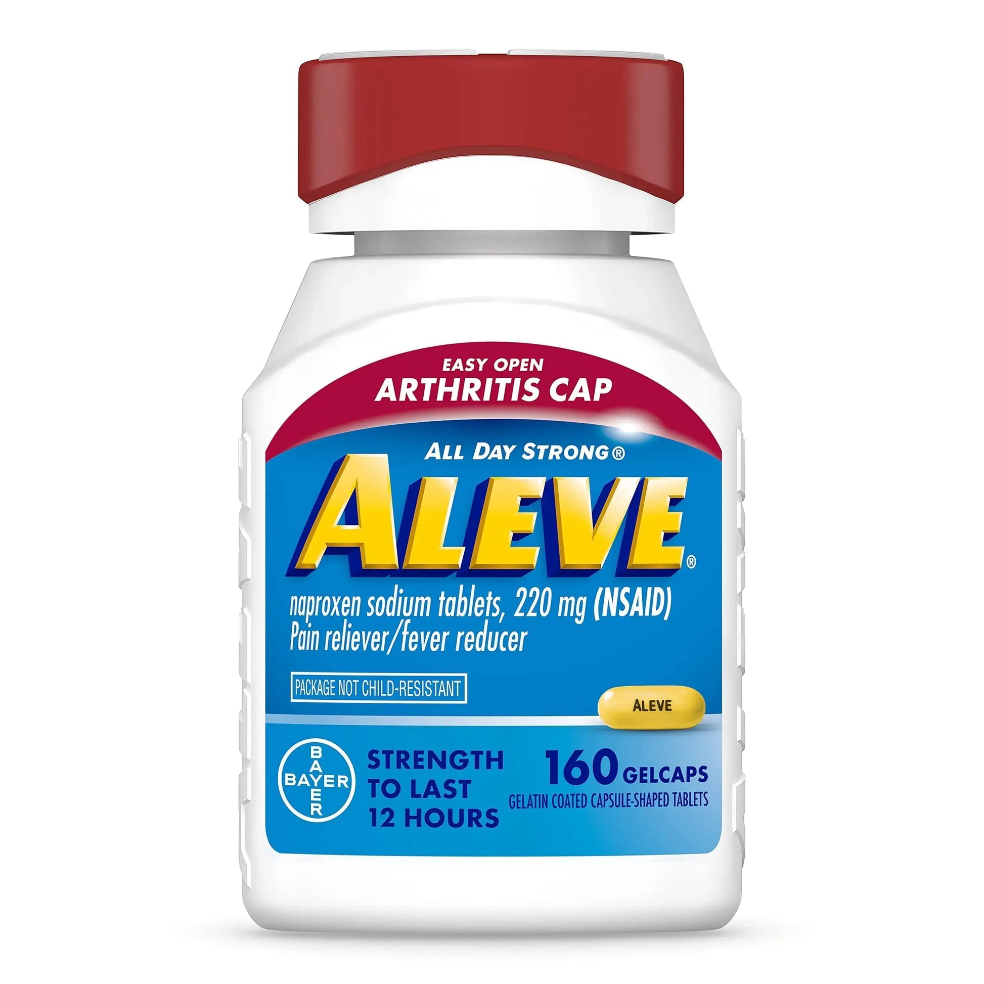 Aleve Gelcaps with Easy Open Arthritis Cap, Naproxen Sodium, Medication for Arthritis Pain, 160 Count AleveAu supplements