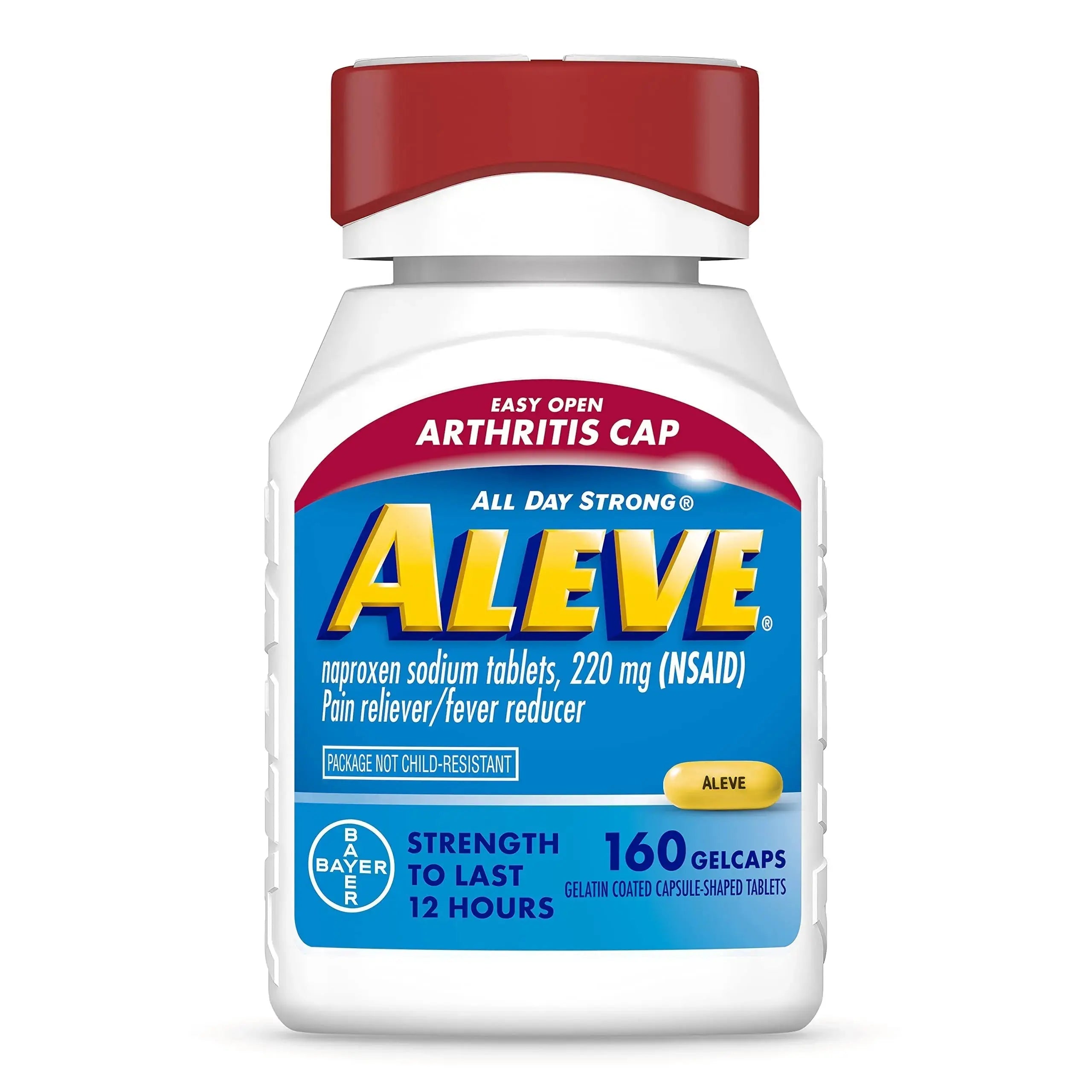 Aleve Gelcaps with Easy Open Arthritis Cap, Naproxen Sodium, Medication for Arthritis Pain, 160 Count AleveAu supplements