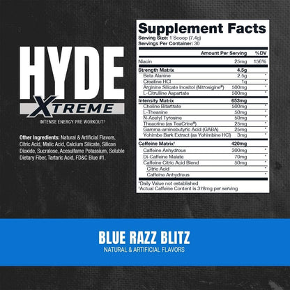 PROSUPPS Hyde Xtreme Blue Razz and Hyde Max Pump Blue Raspberry Bundle PROSUPPSUS supplements