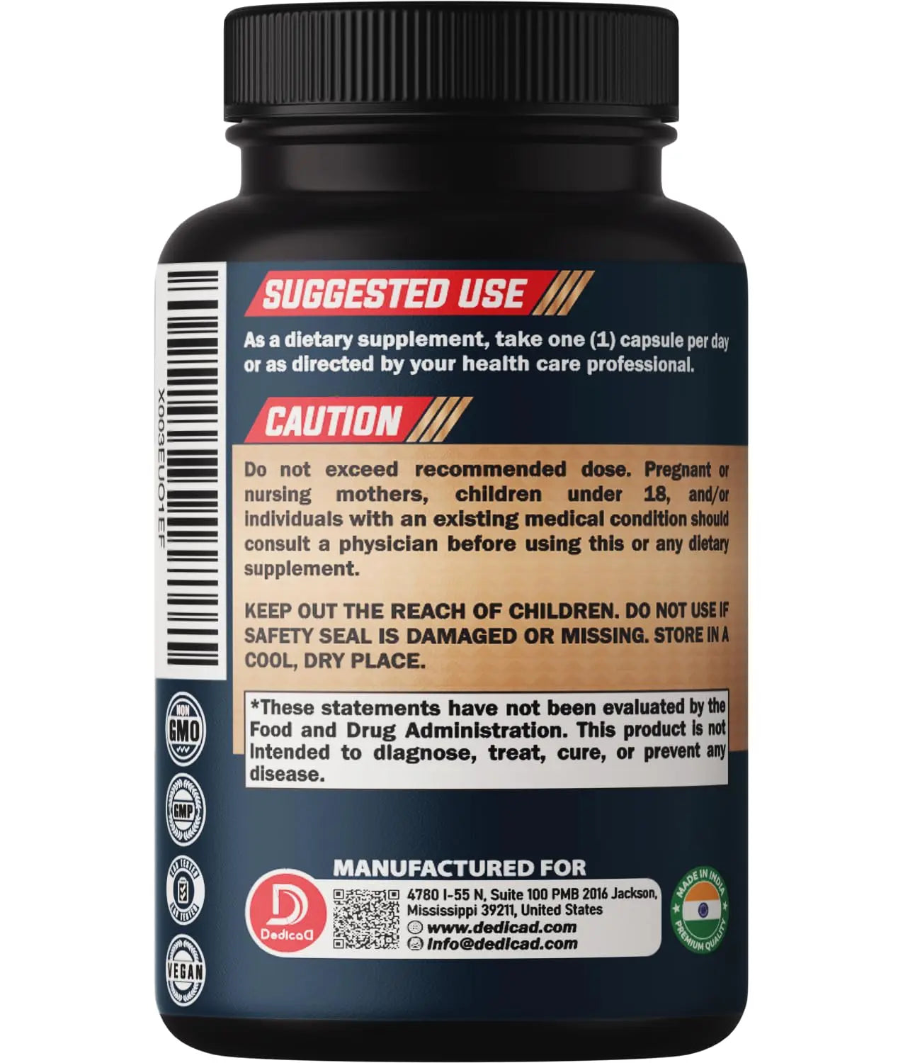 DEDICAD 10in1 Noni Capsules - 4 Month Supply with Elderberry, Boswellia, Turmeric, Ginger & More - Support Muscle, Joint, Digestive & Immune - 2 Packs of 60 Vegan Capsules, Non-GMO & Gluten-Free DEDICADnz supplements