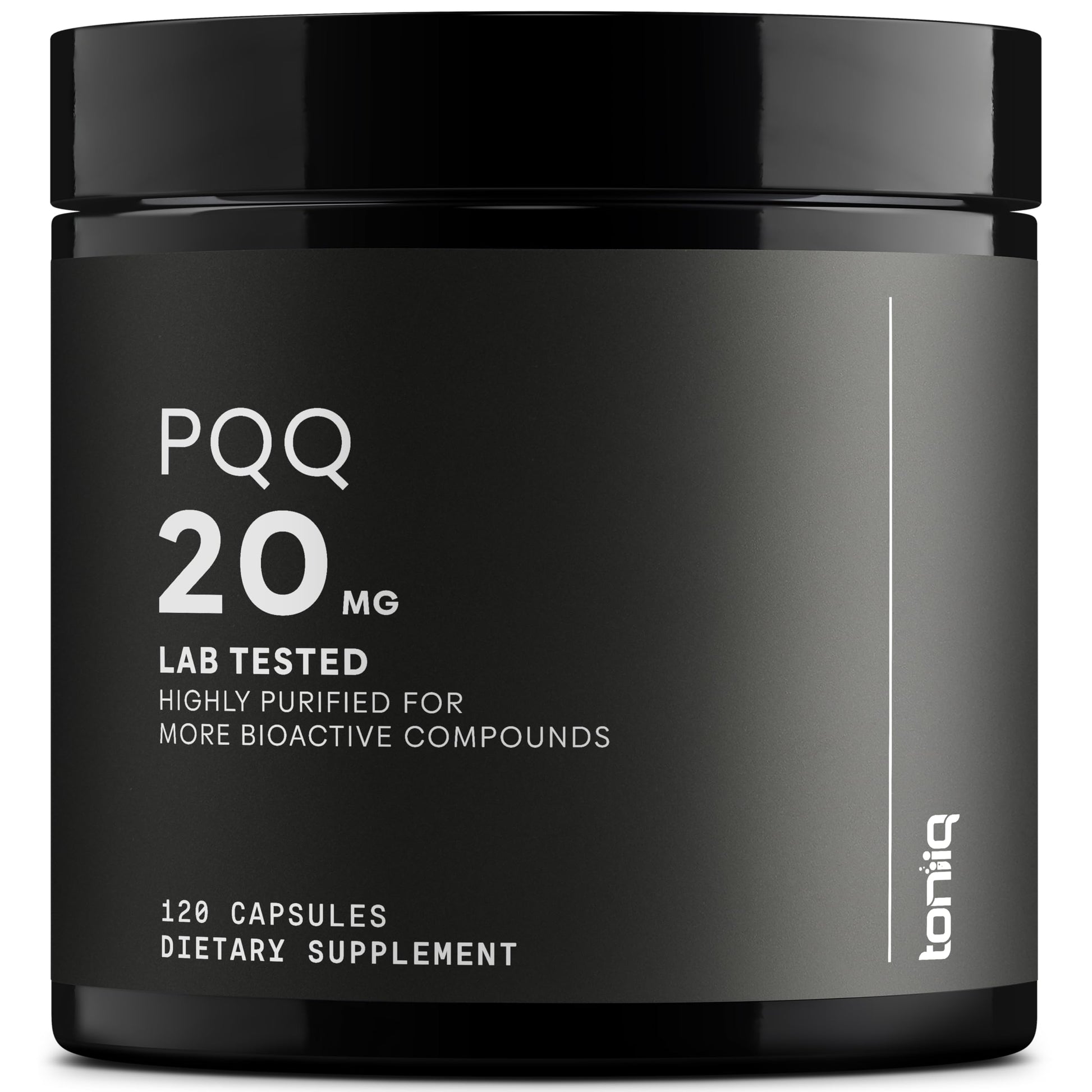 Toniiq 99%+ 20mg Supplement - Ultra High Purity PQQ 20mg Concentrated Formula - PQQ 20 mg 120 Capsules - Pyrroloquinoline Quinone Supplement - 1 Capsule Serving - Vegetarian Capsules ToniiqAu supplements