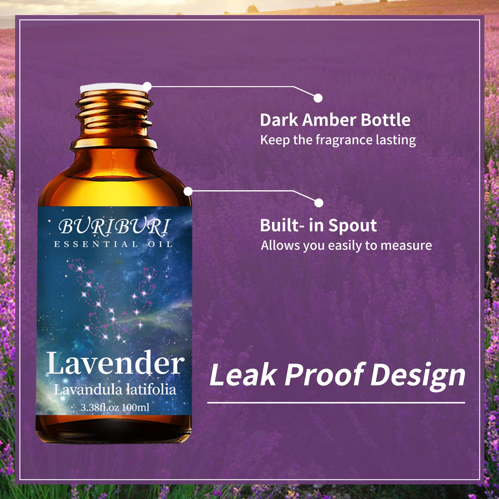 BURIBURI Lavender Essential Oil 100ML, 100% Pure Undiluted, Natural, Organic Aromatherapy Oil Lavender Oils BURIBURIAu supplements