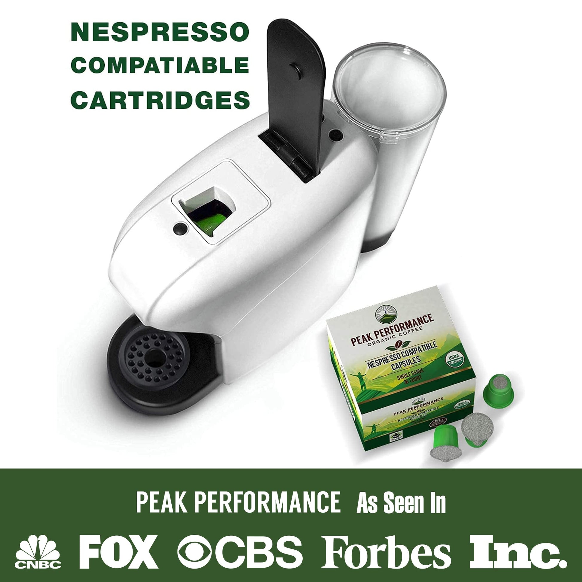 Peak Performance Organic Capsules for Nespresso Machines - Fair Trade, Low Acid, Organic Espresso Coffee Pods (36 Count) Compatible with All Nespresso Capsule Brewers - Medium Roast Single Serve Pod Peak PerformanceAu supplements