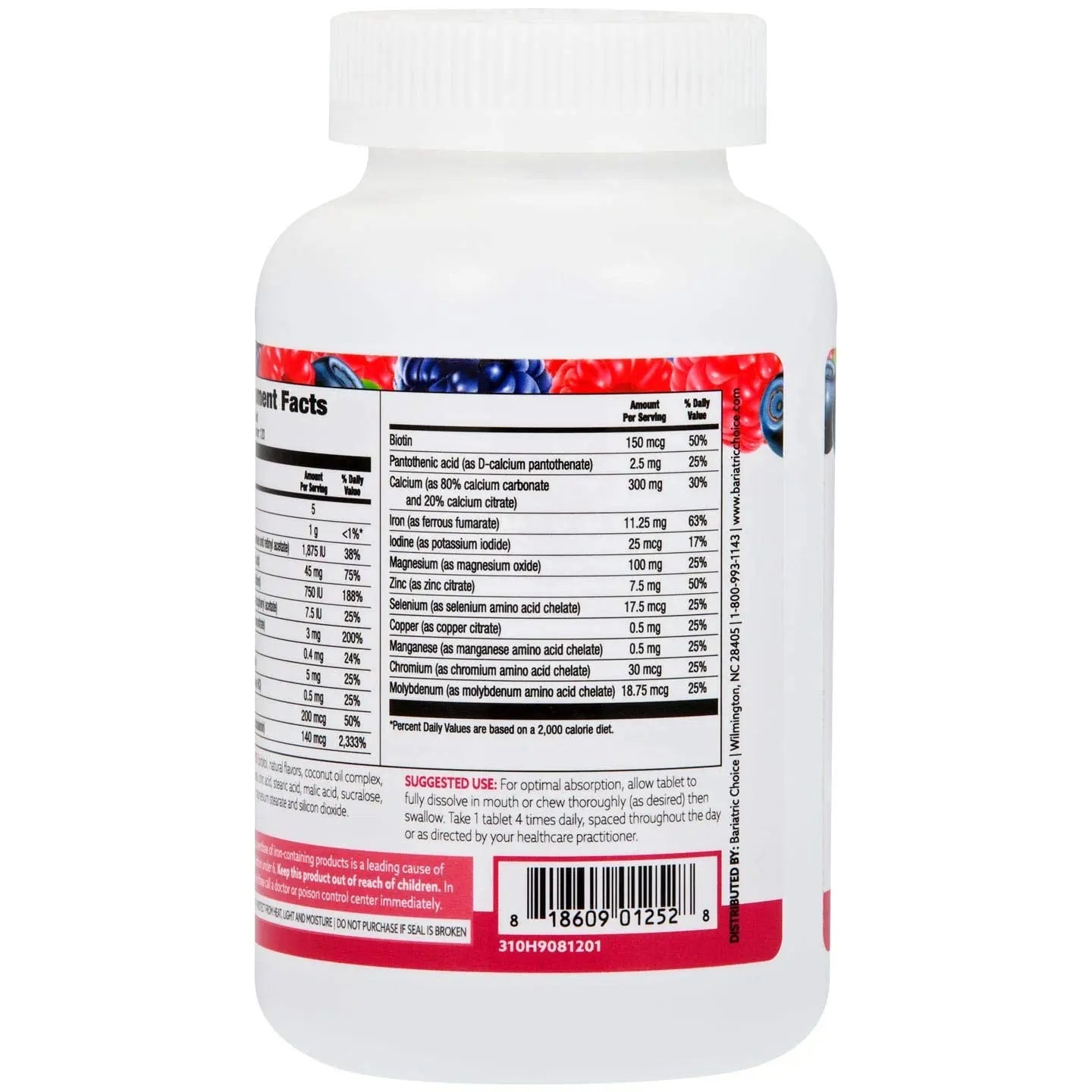Bariatric Choice My Bariatric Chewable Multivitamin with Iron & 300mg Calcium, Berry (120ct) Bariatric ChoiceAu supplements