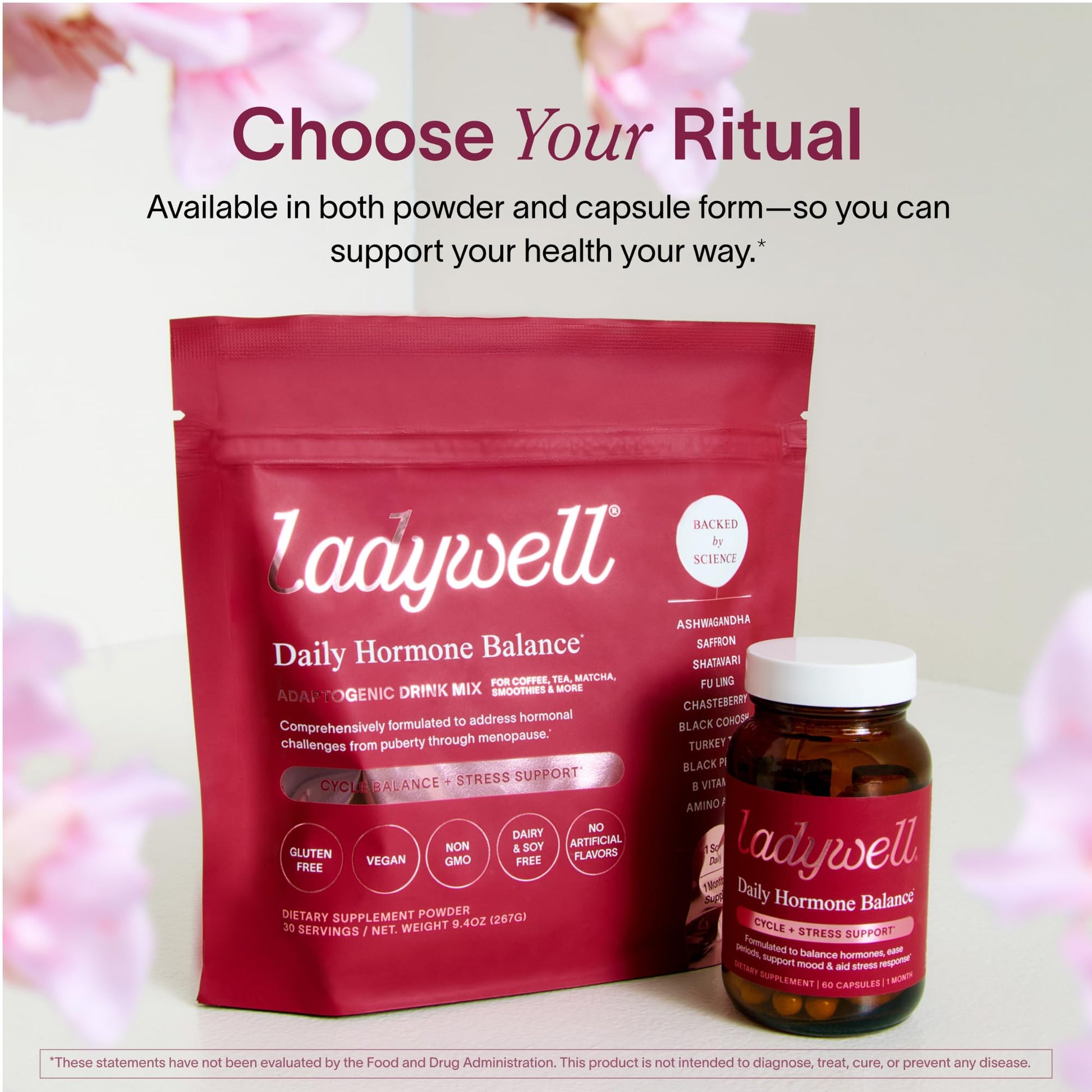 Ladywell Daily Hormone Balance Powder | Natural Cycle Support for Women | Supports Mood, Bloating, Cramps, Skin Health & Cravings with Chasteberry, B Vitamins, Ashwagandha, Saffron + | 30 Servings LadywellAu supplements