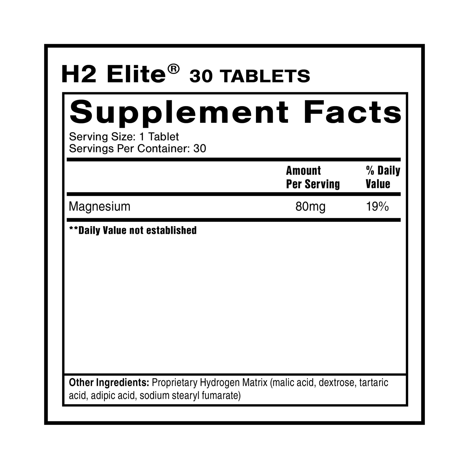 Quicksilver Scientific H2 Elite - Molecular Hydrogen for Energy + Metabolism Support, Water Tablets Perfect for Open Containers - Magnesium Malate Drink Additive (30 Molecular Hydrogen Tablets) Quicksilver ScientificUS supplements