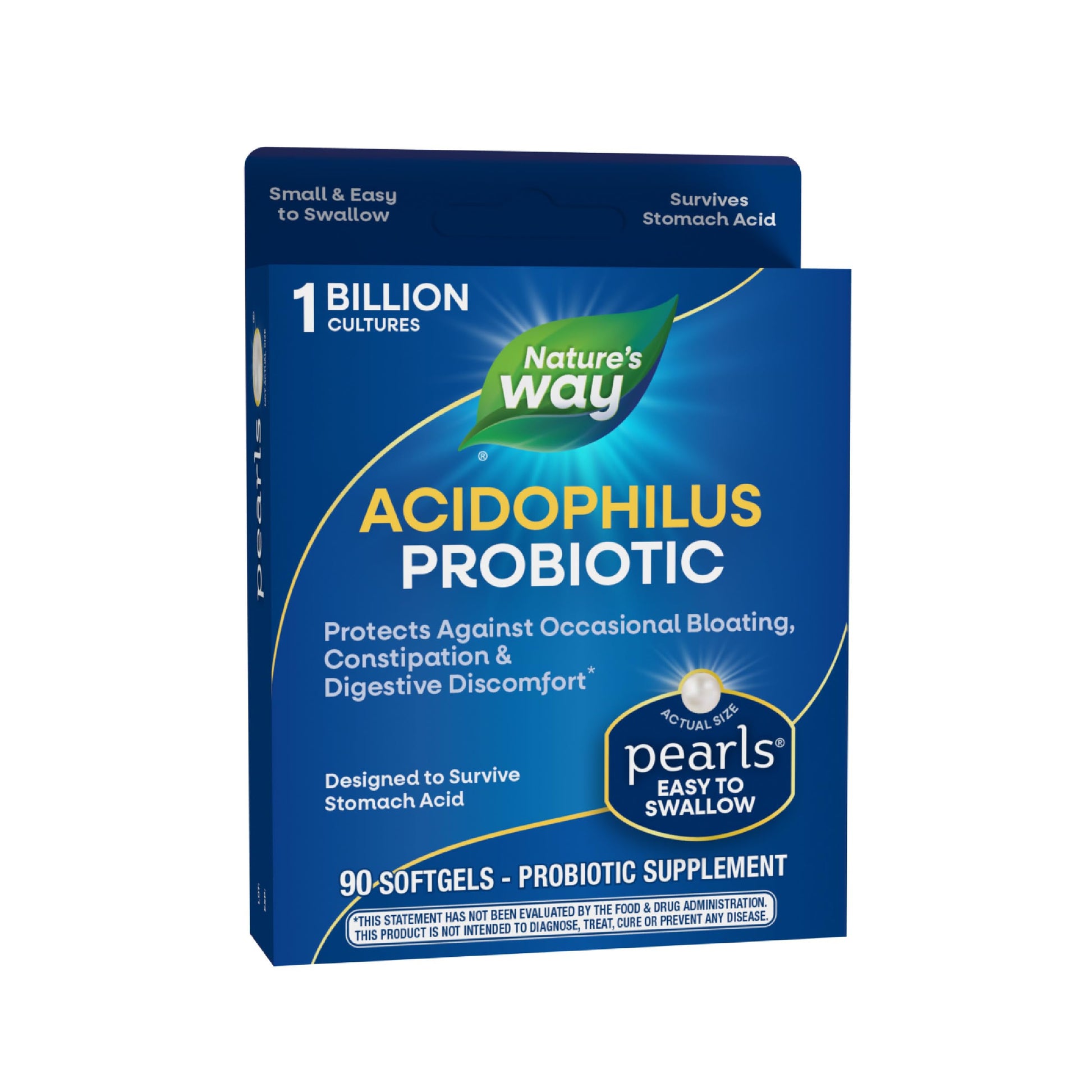 Probiotic Pearls Acidophilus Once Daily Probiotic Supplement, 1 Billion Live Cultures, Survives Stomach Acid, No Refrigeration, 90 Softgels Nature's WayAu supplements