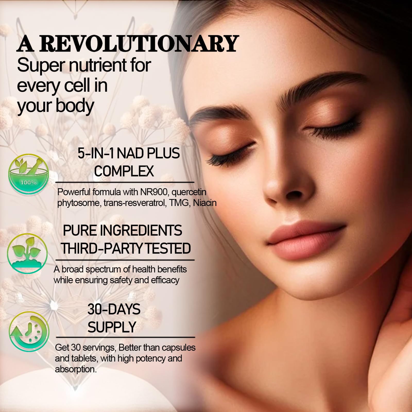 NAD Supplements for Women & Men, Liposomal NAD Nicotinamide Riboside Resveratrol 900mg, TMG, Quercetin, Vitamin B3, Organic Liquid NAD Resveratrol Supplement for Longevity, Energy, Anti-Aging, Focus WellVeraVidaAu supplements