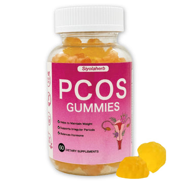 PCOS Vitamins Gummies for Women Hormone Balance & PCOS Relief & Fertility Support, 60 Ovarian Support Vitamins with Inositol for Healthy Menstrual Cycle, Inositol Gummies for Hirsutism and Acne SiyolaherbAu supplements