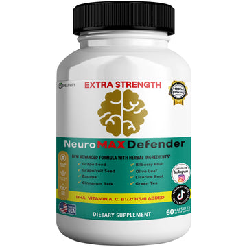 GREENVIFY NeuroMAX Defender Extra Strength Brain Support Supplement with Herbal Blend, 60 Capsules, DHA, B12, Vitamins A C D E, Selenium, 30-Day Supply (1) GREENVIFYAu supplements